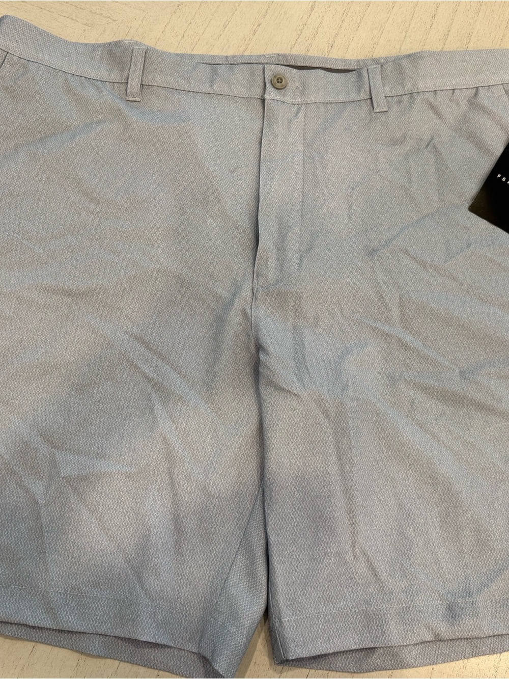 PGA Tour Light Blue Flat-Front Performance Shorts